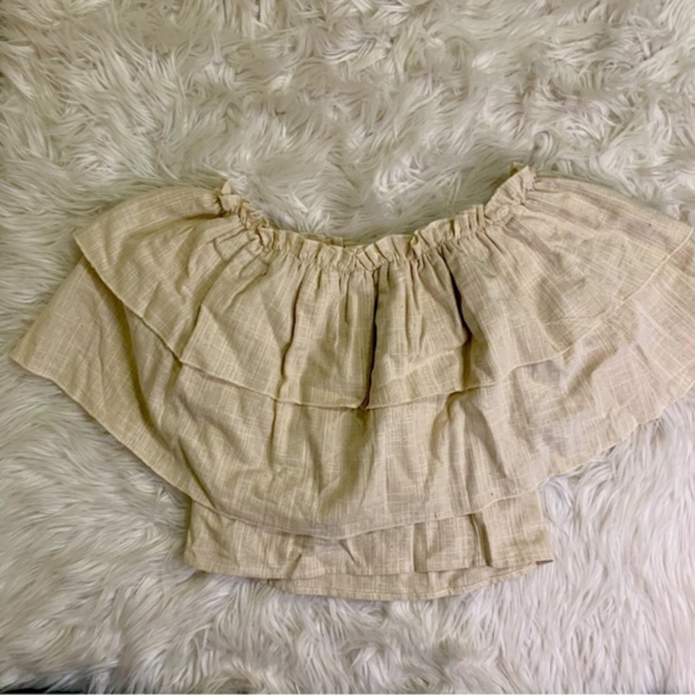 LUCCA Couture Cream Off The Shoulder Top Size Small